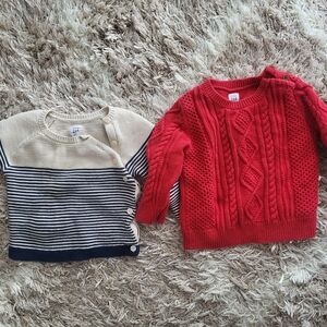 GAP Kids Sweater Set - Red and Navy Stripes